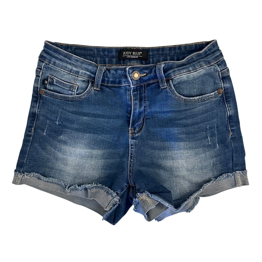 Judy Blue Los Angeles‎ Short Denim Medium Wash Stretchy Shorts Size 27